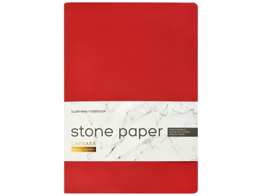 Тетрадь с каменной бумагой А5 Carrara 40 л., линейка, бордовый