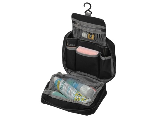 Несессер для путешествий Promo, черный с нанесением логотипа с нанесением логотипа