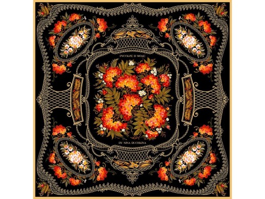 Платок Тагильский поднос, черный