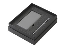 Подарочный набор c ручкой и повербанком 10000 mAh, серый