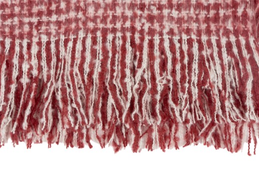 Акриловый плед Harp 130x180 см, белый/бордо с нанесением логотипа с нанесением логотипа