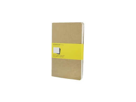 Записная книжка Moleskine Cahier (в клетку, 3 шт.), Large (13х21см), бежевый с нанесением логотипа с нанесением логотипа