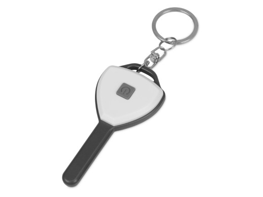 Брелок-фонарик COB Switch, белый/серый с нанесением логотипа с нанесением логотипа