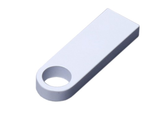 USB 3.0-флешка на 128 Гб с мини чипом и круглым отверстием, белый с нанесением логотипа с нанесением логотипа