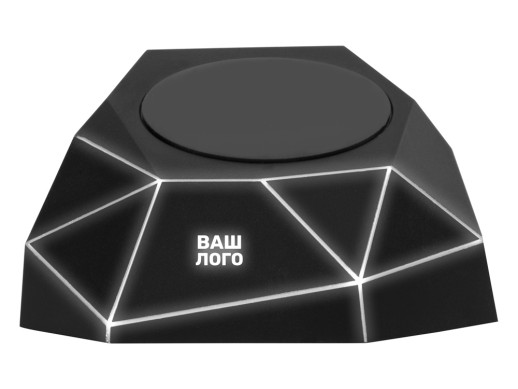 Док-станция Geo Dock с быстрой беспроводной зарядкой, черный с белой подсветкой. XOOPAR (P) с нанесением логотипа с нанесением логотипа