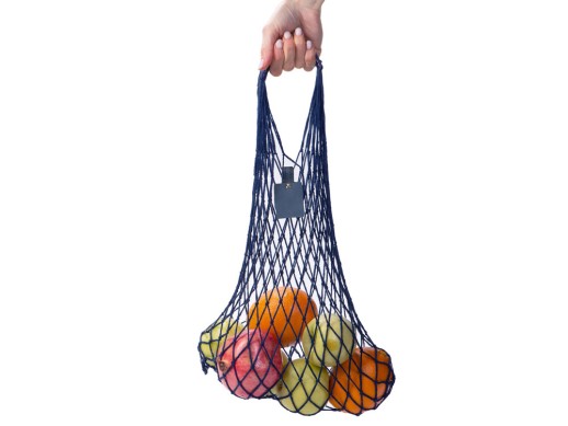 Авоська Dream М old style 15 литров с кожаными ручками, синий (12)