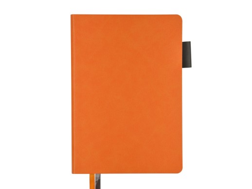 Ежедневник А5 датированный Boston 2026, оранжевый с серым обрезом