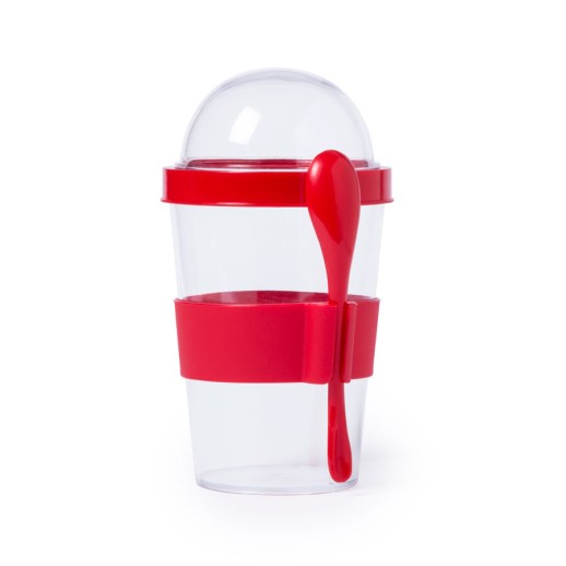 Контейнер для еды YOPLAT с ложкой, пластик 345572/08