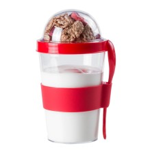 Контейнер для еды YOPLAT с ложкой, пластик   345572/08