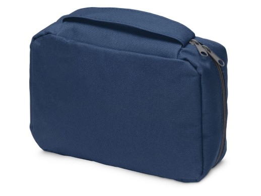 Несессер для путешествий Promo, темно-синий с нанесением логотипа с нанесением логотипа