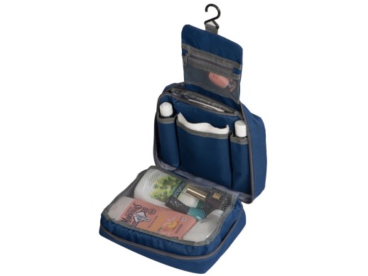 Несессер для путешествий Promo, темно-синий с нанесением логотипа с нанесением логотипа