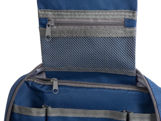 Несессер для путешествий Promo, темно-синий с нанесением логотипа с нанесением логотипа