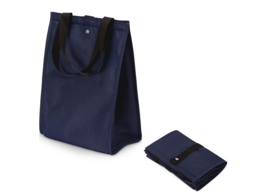 Складная сумка-холодильник Fresh, нейви с нанесением логотипа с нанесением логотипа