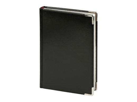 Ежедневник недатированный А5 Sidney Nebraska, черный (серебряный обрез, серебряные уголки)