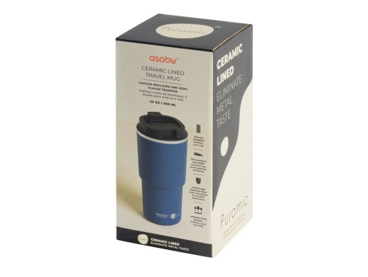 Вакуумная термокружка с  керамическим покрытием Pick-Up, 650 мл, синий с нанесением логотипа с нанесением логотипа