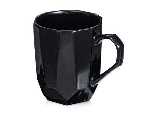 Кружка с гранями Amery, 310мл, черный глянцевый