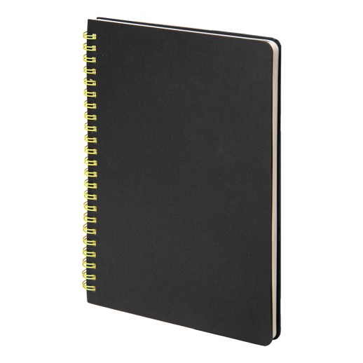 Блокнот на двойной пружине HELIX, 143 х 205 мм, черный с желтым, блок в линейку , 33901/03