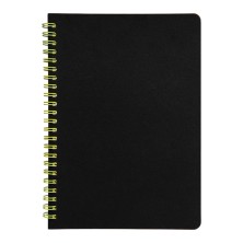 Блокнот на двойной пружине HELIX, 143 х 205 мм, черный с желтым, блок в линейку ,   33901/03