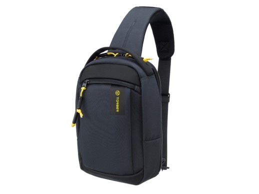 Рюкзак TORBER ВОЯЖ на одно плечо, серый, полиэстер 900D, 20х10х30 см, 5 л с нанесением логотипа с нанесением логотипа