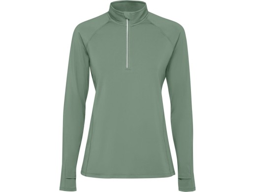 Лонгслив Estambul женский, лаврово-зеленый с нанесением логотипа с нанесением логотипа