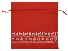 Мешочек подарочный новогодний, хлопок, большой, красный