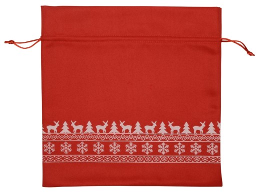 Мешочек подарочный новогодний, хлопок, большой, красный