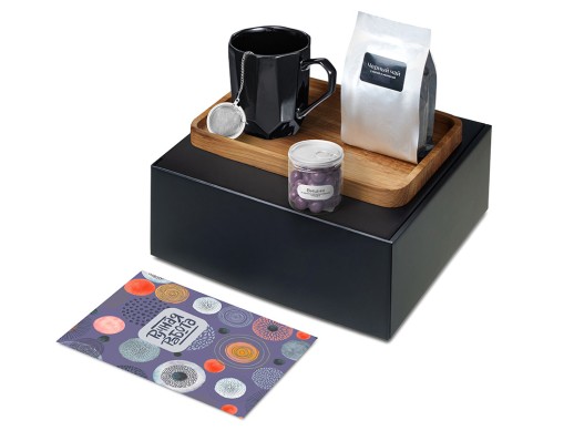 Подарочный набор Re:y. Hearth  с кружкой, подносом и чаем с нанесением логотипа с нанесением логотипа