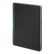 Блокнот на двойной пружине HELIX, 143 х 205 мм, черный с зелёным, блок в линейку , 33901/15