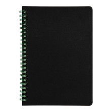 Блокнот на двойной пружине HELIX, 143 х 205 мм, черный с зелёным, блок в линейку ,   33901/15