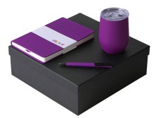 Подарочный набор c блокнотом C2, ручкой и термокружкой, фиолетовый