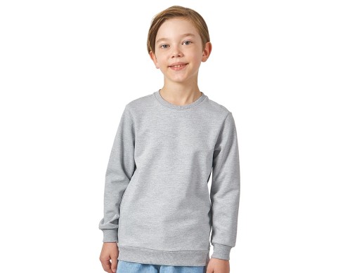 Свитшот Motion детская_6, серый меланж с нанесением логотипа с нанесением логотипа