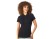 Рубашка поло First женская, черный с нанесением логотипа с нанесением логотипа