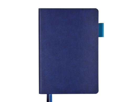 Ежедневник А5 датированный Boston 2026, синий с голубым обрезом