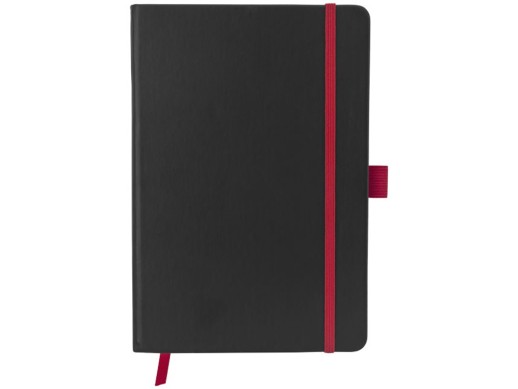Блокнот Color edge A5, черный/красный (Р) с нанесением логотипа с нанесением логотипа