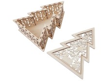 Шкатулка из фанеры в виде елки Firytale , серебристая