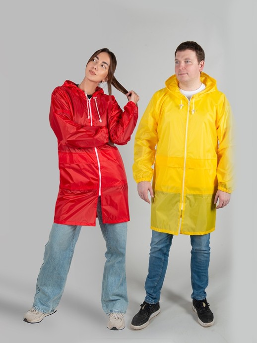 Дождевик Sunny gold, черный, размер XS/S с нанесением логотипа с нанесением логотипа