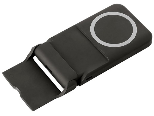 Беспроводной внешний аккумулятор с подсветкой лого и подставкой Magflash, 10000 мАч, 15 Вт, черный