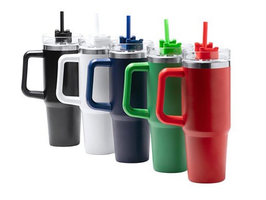 Термокружка Крэнстон с двойными стенками из переработанной нержавеющей стали, папоротниковый с нанесением логотипа с нанесением логотипа