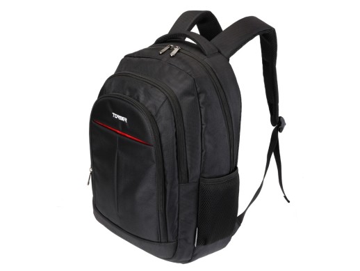 Рюкзак TORBER МЕГАПОЛИС с отделением для ноутбука 15, чёрный, полиэстер, 46 х 32 x 13 см с нанесением логотипа с нанесением логотипа