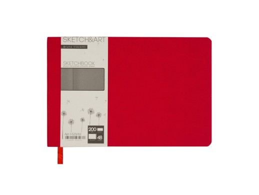 Скетчбук Sketch & Art в мягком переплете 210х140 мм, 48 л. черной бумаги 200 гр., красный
