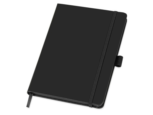 Блокнот Color edge A5, черный с нанесением логотипа с нанесением логотипа