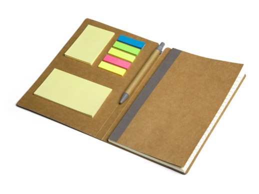 Блокнот с ручкой и набором стикеров А5 Write and stick, серый