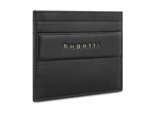 Портмоне для кредитных карт BUGATTI НОМ | NOME, с защитой данных RFID, черное, натуральная воловья кожа, 10,2х0,3х8,2 см