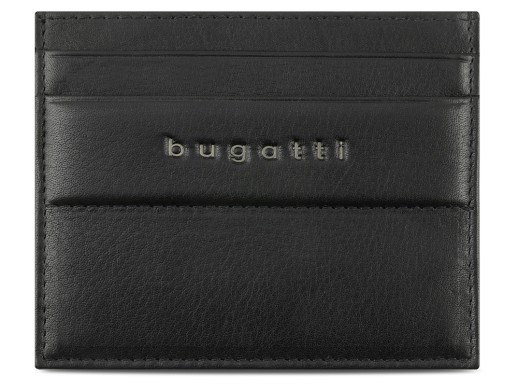 Портмоне для кредитных карт BUGATTI НОМ | NOME, с защитой данных RFID, черное, натуральная воловья кожа, 10,2х0,3х8,2 см