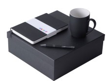 Подарочный набор с блокнотом С3, металлической ручкой и кружкой, черный
