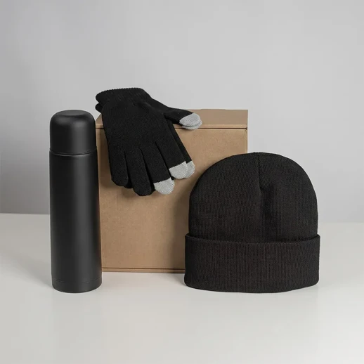 Набор подарочный GET WARM: перчатки, шапка, термос   39531/35 с нанесением логотипа с нанесением логотипа
