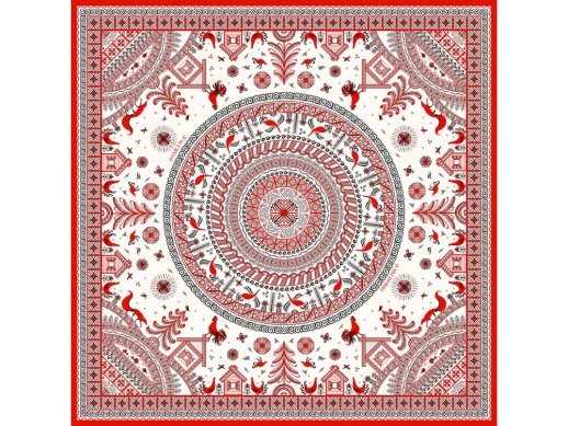 Платок Мезенская роспись