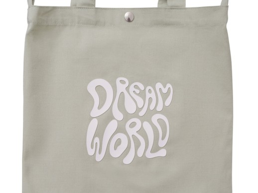 Сумка Helfer из хлопка на кнопке с регулирующейся лямкой, оливковый (3D термотрансфер)