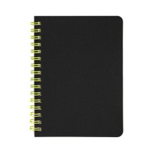 Блокнот на двойной пружине HELIX MINI, 105 х 150 мм, черный с желтым, блок в клеткуБлокнот HELIX MINI ,   33902/03