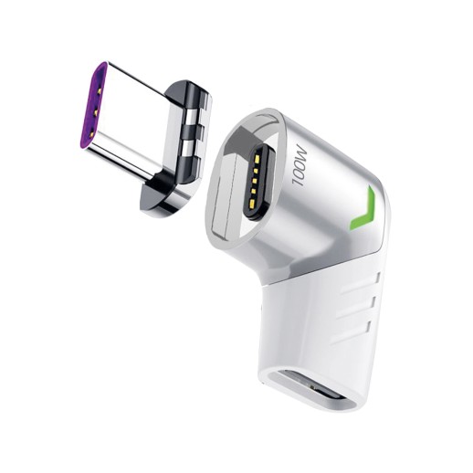 Адаптер USB-С - USB-C, магнитный, белый, Deppa с нанесением логотипа с нанесением логотипа